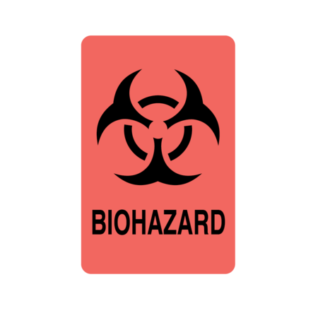 NEVS Label, Biohazard Symbol 3" x 1-15/16" LBH-22